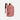 A Sherpani Crew Desert Pink Travel Backpack, 3/4 view showing lockable zippers and different straps against a white background. #color_desert-pink