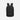 A Sherpani Getaway Raven Black Travel Backpack, front view showing lockable zipper pocket and straps on white background. #color_raven-black