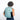 Woman wearing a Sherpani Getaway Surf Blue Travel Backpack on her back against white backdrop.  #color_surf-blue