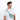 Man wearing a Sherpani Hyk Surf Blue Hip Pack across her body against white backdrop.  #color_surf-blue