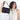 Woman holding a Sherpani Mei Carbon Black Anti-theft Travel Trio Crossbody by short strap against white backdrop.    #color_carbon-black