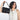 Woman holding a Sherpani Mei Carbon Black Anti-theft Travel Trio Crossbody by the short strap against white backdrop. #color_carbon-black