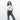 Woman holding a Sherpani Mei Granite Anti-theft Travel Trio Crossbody by the short strap against white backdrop. #color_granite-grey