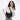 Woman wearing a Sherpani Milli Raven Black Mini Messenger against white backdrop.  #color_raven-black