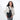 Woman wearing a Sherpani Sadie Raven Black Crossbody Bag on her shoulder against white backdrop. #color_raven-black