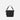 A Sherpani Vale Carbon Black Anti-theft Reversible Crossbody, back view showing back lockable pocket on white background.  #color_carbon-black