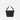 A Sherpani Viso Black Foldover Bag, back view showing back lockable zipper on white backdrop. #color_black