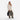 Woman holding a Sherpani Jaunt Ciao  Garment Duffle against white backdrop. #color_ciao-print