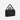 A Sherpani Jaunt Raven Black Garment Duffle, 3/4 view showing two strap options on white backdrop.    #color_raven-black
