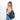 Woman wearing a Sherpani Esprit Chromatic Black Sling on her back against white backdrop. #color_chromatic-black