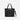 A Sherpani Jetsetter Chromatic Black Travel Tote Bag, back view showing luggage strap and RFID pocket on white backdrop.   #color_chromatic-black