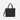 A Sherpani Jetsetter Chromatic Black Travel Tote Bag, front view showing two strap options on white backdrop.  #color_chromatic-black