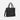 A Sherpani Jetsetter Raven Black Travel Tote Bag, 3/4 view showing two strap options on white backdrop.  #color_chromatic-black