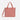 A Sherpani Jetsetter Desert Pink Travel Tote Bag, front view showing two strap options on white backdrop.  #color_desert-pink