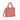 A Sherpani Jetsetter Desert Pink Travel Tote Bag, 3/4 view showing two strap options on white backdrop. #color_desert-pink