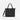 A Sherpani Jetsetter Raven Black Travel Tote Bag, front view showing two strap options on white backdrop. #color_raven-black
